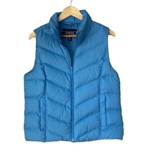 Lands' End Women's Down Puffer Vest, Zipper Front, Aqua Blue, MP